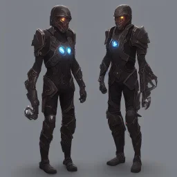 Technologically Advanced Futuristic Combat Armor with helmet