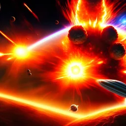 8k resolution nuclear explosion, space ship desktop wallpaper