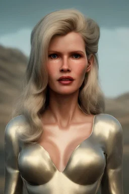 Ultra Realistic retro sci-fi movie scene, waist up view portrait, blonde woman, sweet young Claudia Schiffer face, perfect iris, glow eyes, makeup, weapon. Soldiers next to background, Retro sci-fi style, helmet, tight latex coat, fog, rain, soft color, highly detailed, unreal engine 5, ray tracing, RTX, lumen lighting, ultra detail, volumetric lighting, 3d, finely drawn, high definition, high resolution.