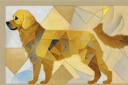style of paul klee Golden retriever dog