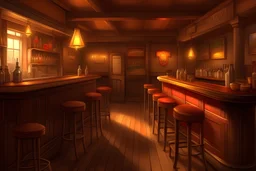 Concept Art 1800s western bar interior,