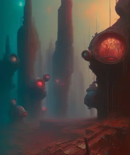 Camera., concept art, hyper detailed, beksinski, dan mumford, post-apocalyptic, oil on canvas