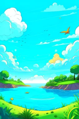 paradise sky cartoon