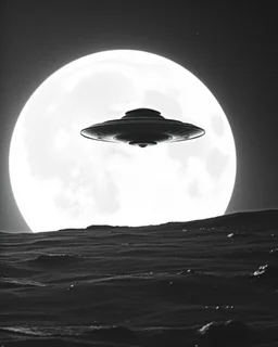 A historic black and white photo of a UFO landing on the lunar surface --ar 9:16 --sref 3326977824 --sref 4294405903 --sref 3435536780 --sref 4020403848 --style raw --stylize 750