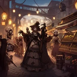 steampunk streetMarket, cute Skulls Queen,