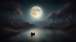 dream world, calm beauty, fantasy world, magic, night, darkness, moonlight, starlight, splendor, uplifting, inspiring, therapeutic, chiaroscuro, color, award-winning colour photograph, beautiful composition, Nikon 135mm