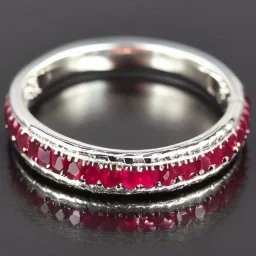 ruby ring with braided tungsten, braided band, men's jewellery