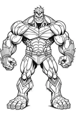 out line art of HULK super HIRO colouring pages with white background ,skech style ,full body. only use outline,mandala style,clean line art,white background,no shadow and clear and well outlined