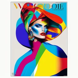 A vogue-like poster. Colourful, fashion.