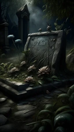 Bosch nightmares paining style Title:a a grave yard stone written on it “Life Is A Bitch” on it a dry dark color flowers 8k artistic photography, photorealistic concept art, soft natural volumetric cinematic perfect light, chiaroscuro, award-winning photograph, masterpiece, oil on canvas, Raphael, Caravaggio, Greg Rutkowski, people, beksinski, Giger