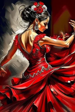 ładna tańczy flamenco styl z lodu