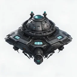 top down alien space ship no background