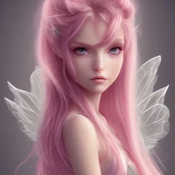 girl, fairy wings, cute, beautiful, long hair, pink hair