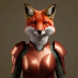 Armor wearing Fox, character design,ultra realistic,shiny, smooth, studio quality, octane render, Surrealism, Triadic colour scheme,ambient lighting polaroid, 100mm