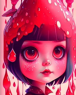 A detailed illustration darkred slime Goth girl, fire, in the style of Studio Ghibli, pastel tetradic colors, 3D vector art, cute and quirky, fantasy art, watercolor effect, bokeh, Adobe Illustrator, hand-drawn, digital painting, low-poly, soft lighting, bird's-eye view, isometric style, retro aesthetic, focused on the character, 4K resolution, photorealistic rendering, using Cinema 4D, vector logo, vector art, put word "FuriuS", 2d, emblem, 2d, use pasten colors