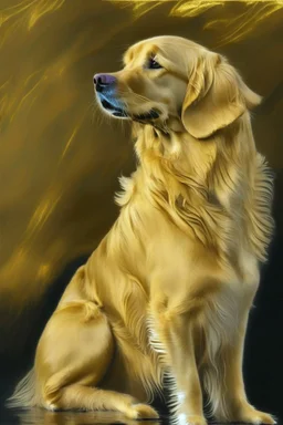 golden retriever in the style of degas