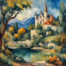 Style Cézanne, luxury, calm beauty, fantasy world, magic, beautiful composition, exquisite detail