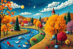 autumn wonderland style of picasso