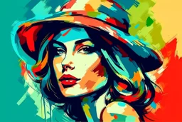 modern abstract woman painting vector