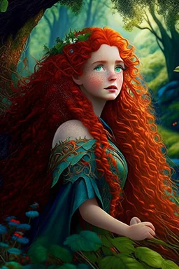 Princess Merida in beautiful nature