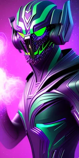 purple venom galaxy super villain and teal smoke background