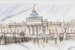 Urban sketch of Buckingham palace