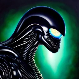 Ultra detailed fullbody Portrait in oil on canvas of Xenomorph in Alien,extremely detailed digital painting, extremely detailed face,crystal clear Big Glowing eyes, mystical colors ,perfectly centered image, perfect composition, rim light, beautiful lighting, 8k, stunning scene, raytracing, anatomically correct, in the style of robert e howard and Ken Kelley and Ohrai Noriyoshi and Simon Bisley and tomzj1 and hyeonsick choi.