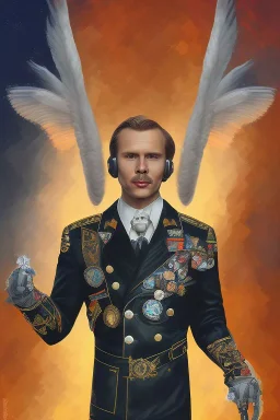 Portrait of Matti Nykänen painted like tom of finland