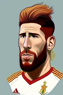 Sergio Ramos Spanish football player 2d cartoon