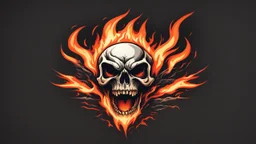 screaming burning skull logo