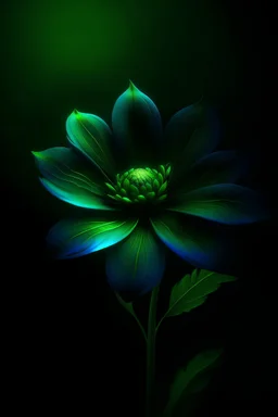 стройный многолепестковый цветок синемалинового градиента на темном фоне с глубокой теплой подсветкой