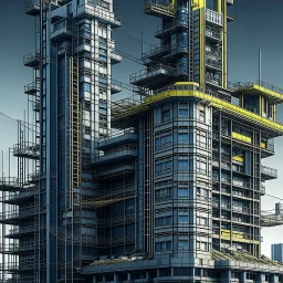 cyberpunk retro futuristic construction for comics