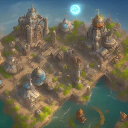 architecture concept in dofus，vertical view