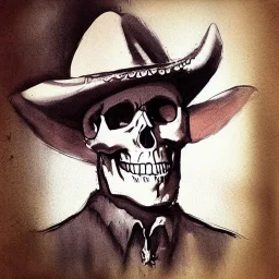 Skull cowboy with bandana