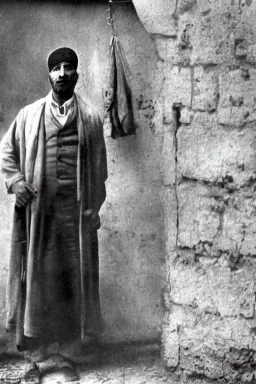 Create a panoramic 3D detailed, photo style digital distance, he is The Poor Turkish Man in 1917, Rajab Tayyip Erdogan, Reflected The character of the milkseller is embodied a and runabout Turkish he wears a turban and a poor costume Ultra-wide angle Highly realistic precise details, Detailed panoramic view Detailed, distance, Quality 8K