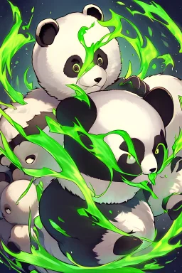 Panda with green aura around it