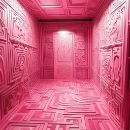 A pink magical maze of mystery designed in cave paintings painted by Albrecht Durer