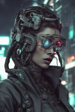 a cyberpunk biopunk woman