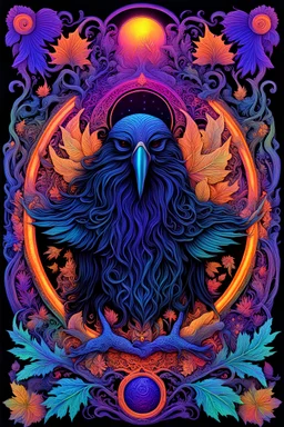 3D embossed textured ethereal image; midnight hues, extreme colors, "The Black Crowes"; trippin', psychedelic, groovy, art nouveau; Chris Robinson, indica, sativa, leaves, gig poster art, macabre, eldritch, bizarre, extreme neon colors, mixed media, velvet, blacklight, uv