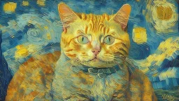 Portrait of a cat by Van Gogh