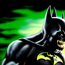 Ultra detailed fullbody Portrait in oil on canvas of Batman fusions Venom , intense stare,extremely detailed digital painting, extremely detailed face,crystal clear Big eyes, mystical colors ,perfectly centered image, perfect composition, rim light, beautiful lighting,masterpiece,8k, stunning scene, raytracing, anatomically correct, in the style of robert e howard and Ken Kelley and Ohrai Noriyoshi and Simon Bisley and tomzj1