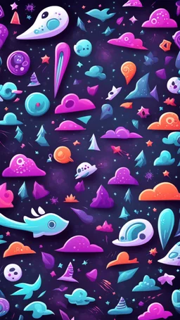 space cartoon stylized background