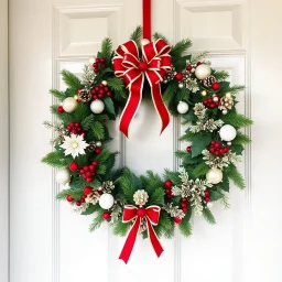 Beautiful Decorated Christmas Wreath.