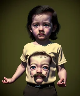 Salvador Dali toddler, full body, dramatic lighting, hyper realistic