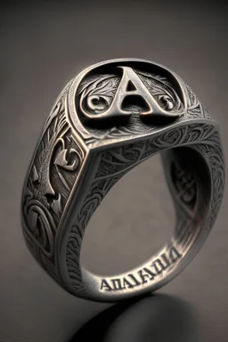 ring Engraved 'A' letter