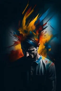 Man experiencing depression concept abstract