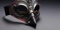 apocalypse, chaotic, magnificent, realistic, colorful, massive, epic, ray tracing, cinematic, 8k, HD, Ultra High Definition, photo film, film grain, hyper-detailed, old tarnished ornate rusty Hyper detailed Plague Doctor Mask with opaque glass covers