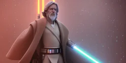 A jedi with his lightsaber, 8k, HD, cinematography, photorealistic, Cinematic, Color Grading, Ultra-Wide Angle, Depth of Field, hyper-detailed, beautifully color-coded, insane details, intricate details, beautifully color graded, Cinematic, Color Grading, Editorial Photography, Depth of Field, DOF, Tilt Blur, White Balance, 32k, Super-Resolution, Megapixel, ProPhoto RGB, VR