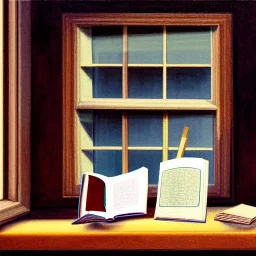 still life book window