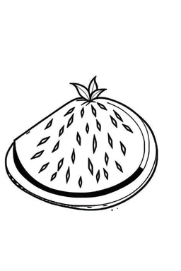 minimalist watermelon, coloring page